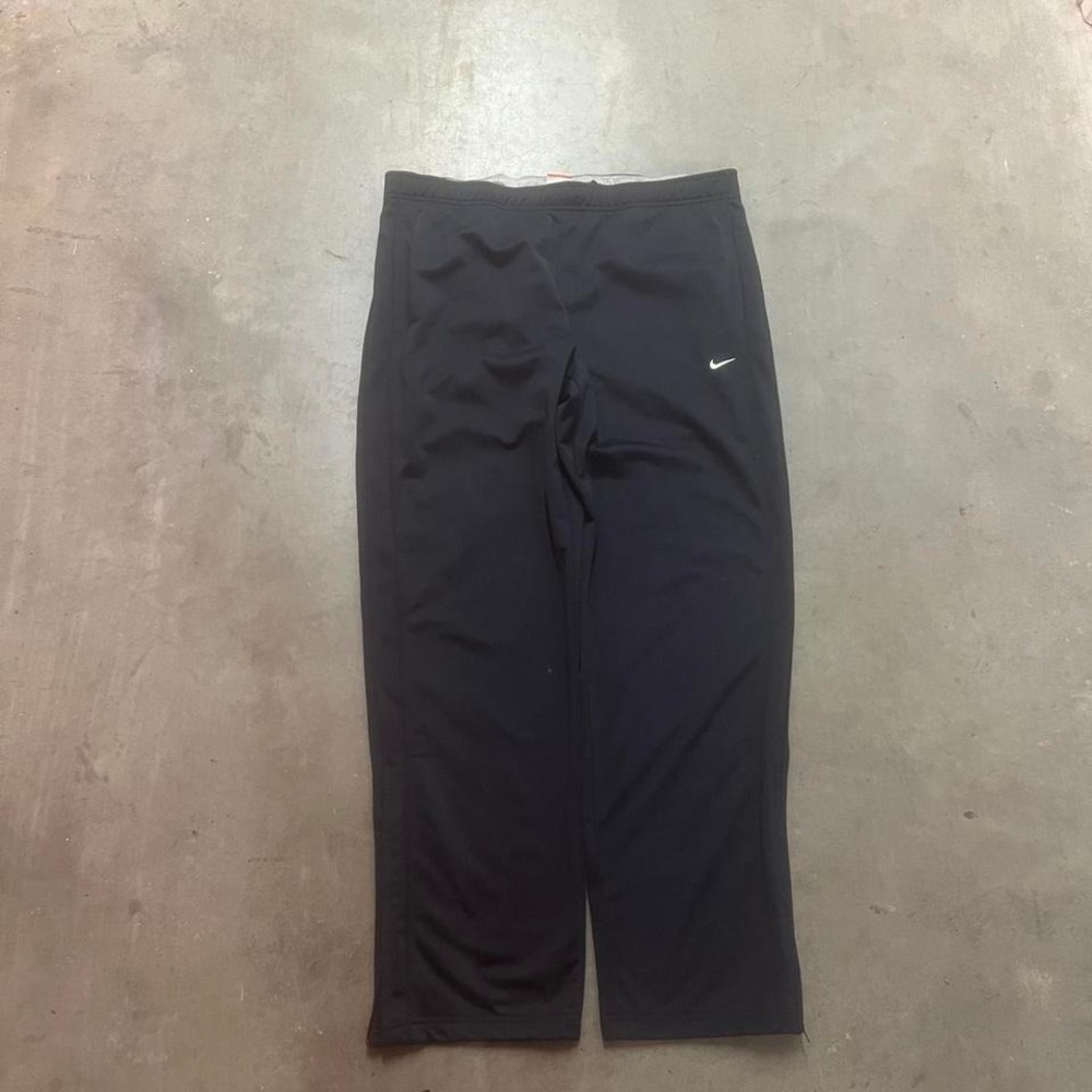 Y2K men's blue Nike striped baggy loose fit track pants open leg skate L